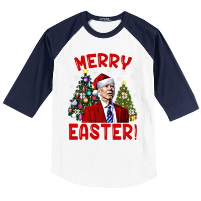 Funny Santa Joe Biden Happy Easter Ugly Christmas Confused Gift Baseball Sleeve Shirt