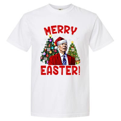 Funny Santa Joe Biden Happy Easter Ugly Christmas Confused Gift Garment-Dyed Heavyweight T-Shirt