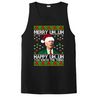 Funny Santa Joe Biden Merry Uh Uh Christmas Ugly Memes Anti Biden Ugly Christmas PosiCharge Competitor Tank