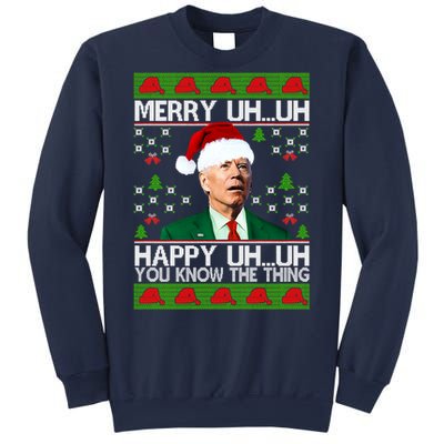 Funny Santa Joe Biden Merry Uh Uh Christmas Ugly Memes Anti Biden Ugly Christmas Sweatshirt