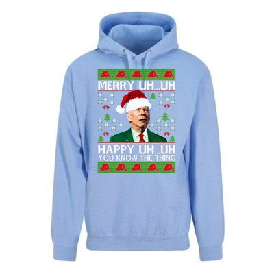 Funny Santa Joe Biden Merry Uh Uh Christmas Ugly Memes Anti Biden Ugly Christmas Unisex Surf Hoodie