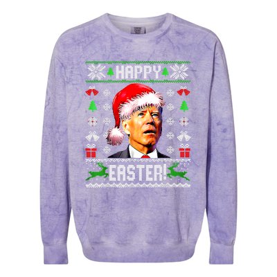 Funny Santa Joe Biden Happy Easter Ugly Christmas Confused Gift Colorblast Crewneck Sweatshirt