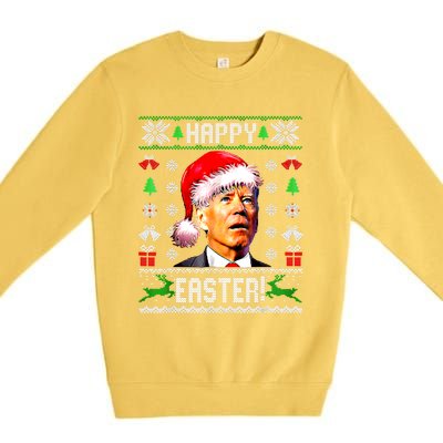 Funny Santa Joe Biden Happy Easter Ugly Christmas Confused Gift Premium Crewneck Sweatshirt