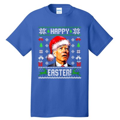 Funny Santa Joe Biden Happy Easter Ugly Christmas Confused Gift Tall T-Shirt