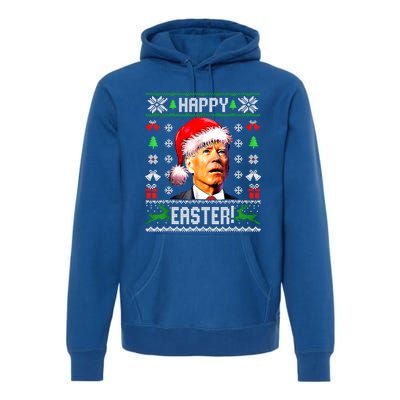 Funny Santa Joe Biden Happy Easter Ugly Christmas Confused Gift Premium Hoodie