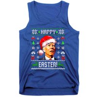 Funny Santa Joe Biden Happy Easter Ugly Christmas Confused Gift Tank Top