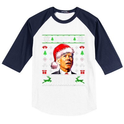 Funny Santa Joe Biden Happy Easter Ugly Christmas Confused Gift Baseball Sleeve Shirt