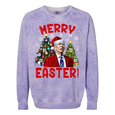 Funny Santa Joe Biden Happy Easter Ugly Christmas Confused Gift Colorblast Crewneck Sweatshirt