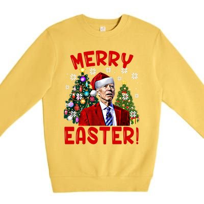 Funny Santa Joe Biden Happy Easter Ugly Christmas Confused Gift Premium Crewneck Sweatshirt