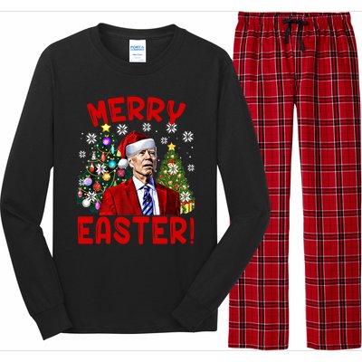 Funny Santa Joe Biden Happy Easter Ugly Christmas Confused Gift Long Sleeve Pajama Set