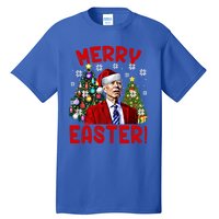 Funny Santa Joe Biden Happy Easter Ugly Christmas Confused Gift Tall T-Shirt