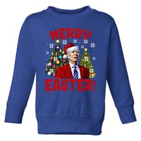 Funny Santa Joe Biden Happy Easter Ugly Christmas Confused Gift Toddler Sweatshirt