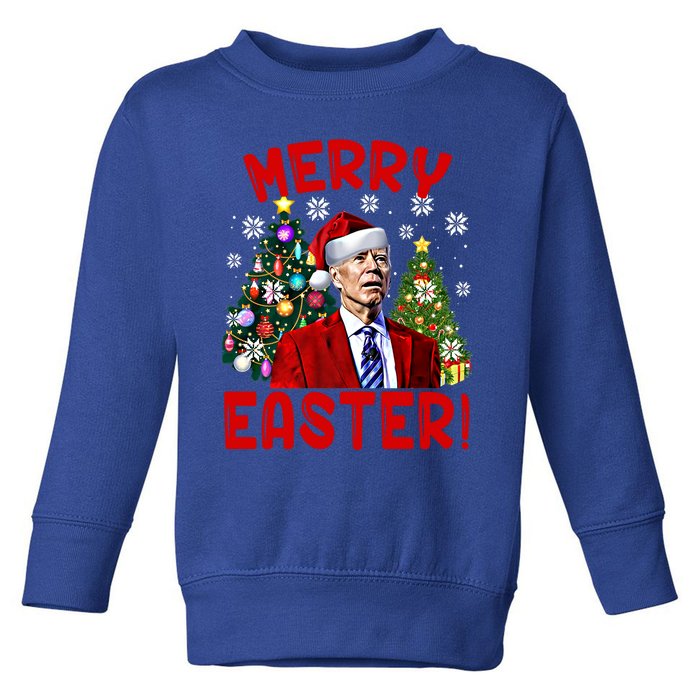 Funny Santa Joe Biden Happy Easter Ugly Christmas Confused Gift Toddler Sweatshirt