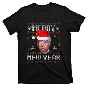 Funny Santa Joe Biden Happy New Year Ugly Christmas Sweater T-Shirt