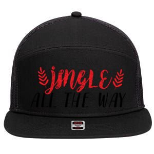 Funny Simple Jingle All The Way Meaningful Gift 7 Panel Mesh Trucker Snapback Hat