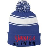 Funny Simple Jingle All The Way Meaningful Gift Stripe Pom Pom Beanie