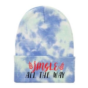 Funny Simple Jingle All The Way Meaningful Gift Tie Dye 12in Knit Beanie