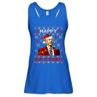 Funny Santa Joe Biden Happy Easter Ugly Christmas Lights Gift Ladies Essential Flowy Tank