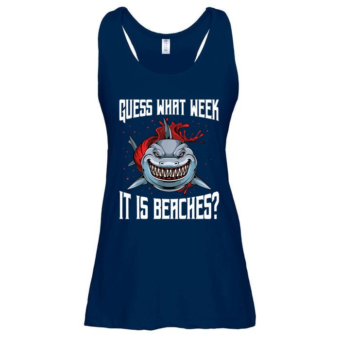 Funny Shark Joke Guess What Week It Is Sarcastic Party Beach Ladies Essential Flowy Tank