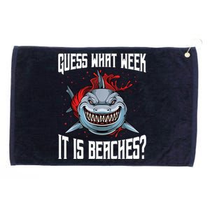 Funny Shark Joke Guess What Week It Is Sarcastic Party Beach Grommeted Golf Towel