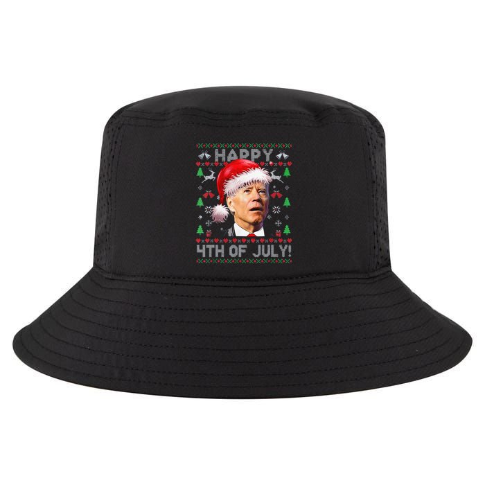 Funny Santa Joe Biden Happy 4th Of July Ugly Christmas Cool Comfort Performance Bucket Hat