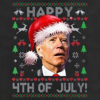 Funny Santa Joe Biden Happy 4th Of July Ugly Christmas Cool Comfort Performance Bucket Hat
