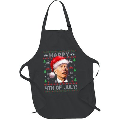 Funny Santa Joe Biden Happy 4th Of July Ugly Christmas Apron