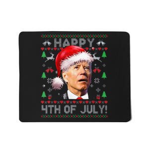 Funny Santa Joe Biden Happy 4th Of July Ugly Christmas Mousepad