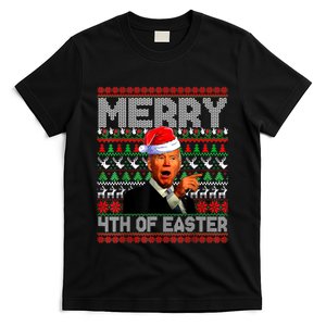 Funny Santa Joe Biden Merry 4th Of Easter Ugly Christmas T-Shirt