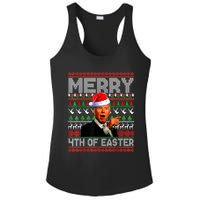 Funny Santa Joe Biden Merry 4th Of Easter Ugly Christmas Ladies PosiCharge Competitor Racerback Tank