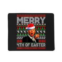 Funny Santa Joe Biden Merry 4th Of Easter Ugly Christmas Mousepad