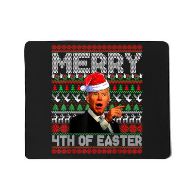 Funny Santa Joe Biden Merry 4th Of Easter Ugly Christmas Mousepad