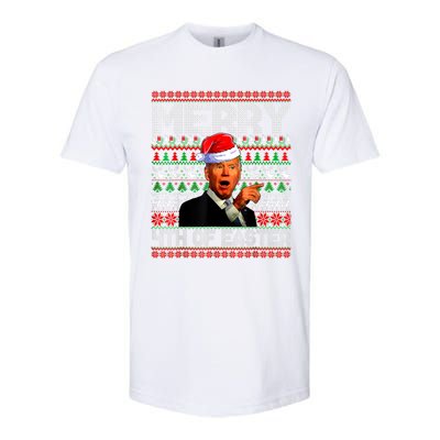 Funny Santa Joe Biden Merry 4th Of Easter Ugly Christmas Softstyle CVC T-Shirt