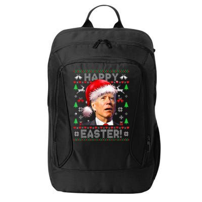 Funny Santa Joe Biden Happy Easter Ugly Christmas  City Backpack