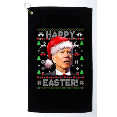 Funny Santa Joe Biden Happy Easter Ugly Christmas  Platinum Collection Golf Towel