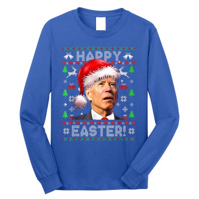 Funny Santa Joe Biden Happy Easter Ugly Christmas  Long Sleeve Shirt