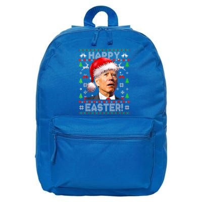 Funny Santa Joe Biden Happy Easter Ugly Christmas  16 in Basic Backpack