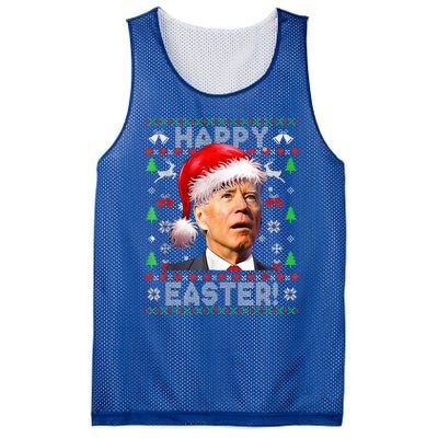 Funny Santa Joe Biden Happy Easter Ugly Christmas  Mesh Reversible Basketball Jersey Tank