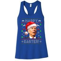 Funny Santa Joe Biden Happy Easter Ugly Christmas  Women's Racerback Tank