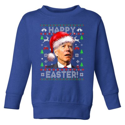 Funny Santa Joe Biden Happy Easter Ugly Christmas  Toddler Sweatshirt