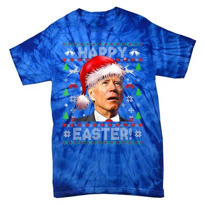 Funny Santa Joe Biden Happy Easter Ugly Christmas  Tie-Dye T-Shirt