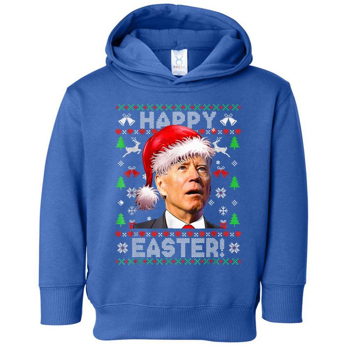 Funny Santa Joe Biden Happy Easter Ugly Christmas  Toddler Hoodie