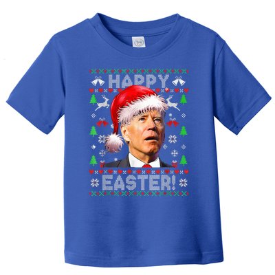 Funny Santa Joe Biden Happy Easter Ugly Christmas  Toddler T-Shirt