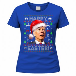 Funny Santa Joe Biden Happy Easter Ugly Christmas  Women's T-Shirt