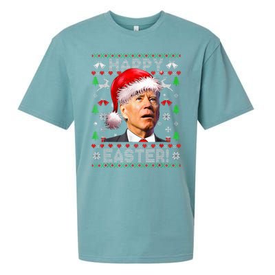 Funny Santa Joe Biden Happy Easter Ugly Christmas  Sueded Cloud Jersey T-Shirt