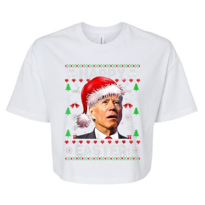 Funny Santa Joe Biden Happy Easter Ugly Christmas  Bella+Canvas Jersey Crop Tee