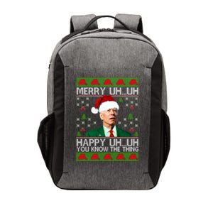 Funny Santa Joe Biden Merry Uh Uh Christmas Sweater Ugly Gift Vector Backpack