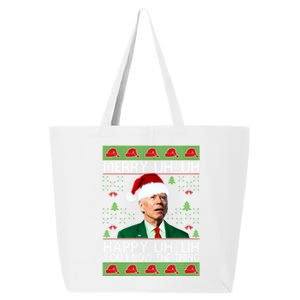 Funny Santa Joe Biden Merry Uh Uh Christmas Sweater Ugly Gift 25L Jumbo Tote