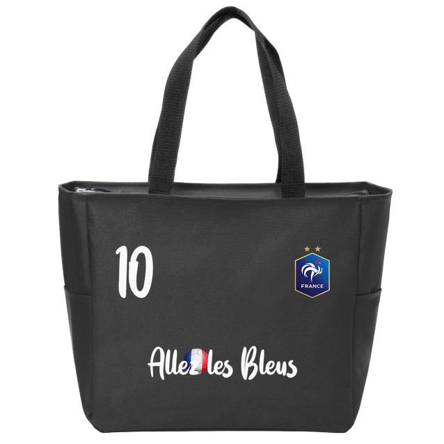 France Soccer Jersey France Football alles les bleus Zip Tote Bag