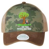 Funny Science Joke Apple Falling On Isaac Newton Physics Fun Legacy Tie Dye Trucker Hat